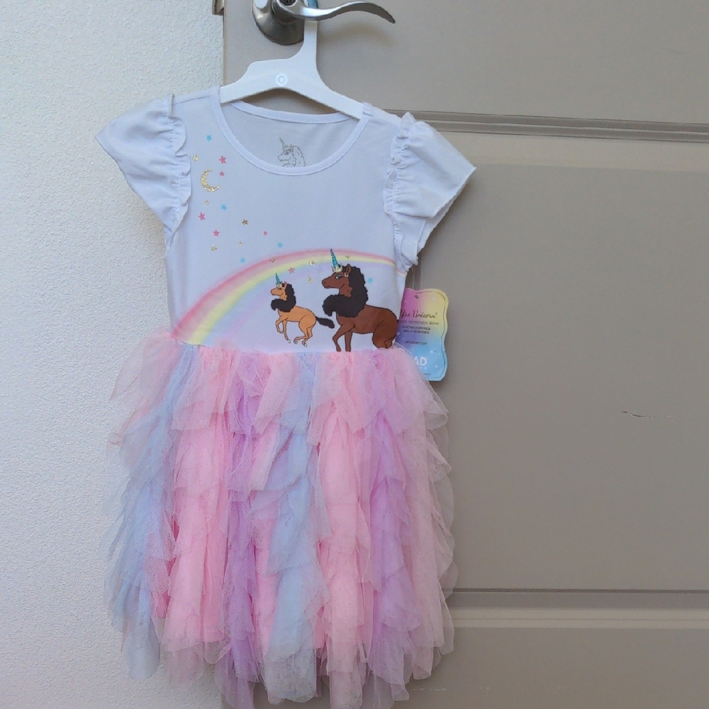 Unicorn Rainbow Tulle Dress